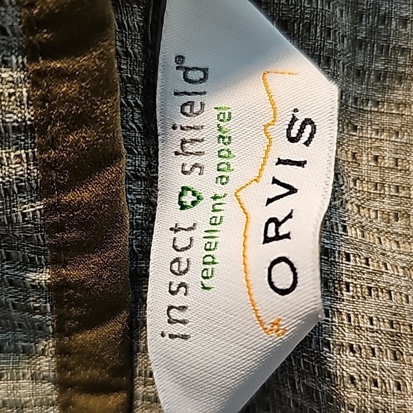 Orvis trout Bum insect shield repellent apparel shirt. Small gray/green - Picture 7 of 14